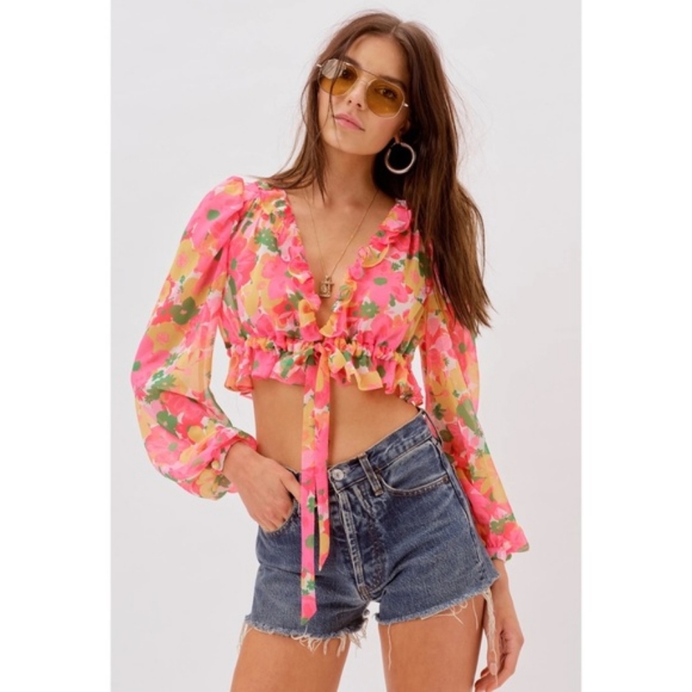 NWT For Love & Lemons Elena Top
